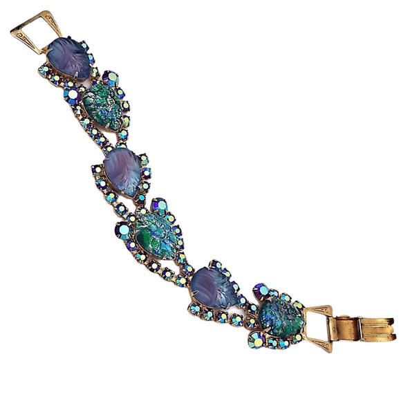 Foiled Opalescent and Aurora Rhinestone Bracelet - Picture 10 of 10